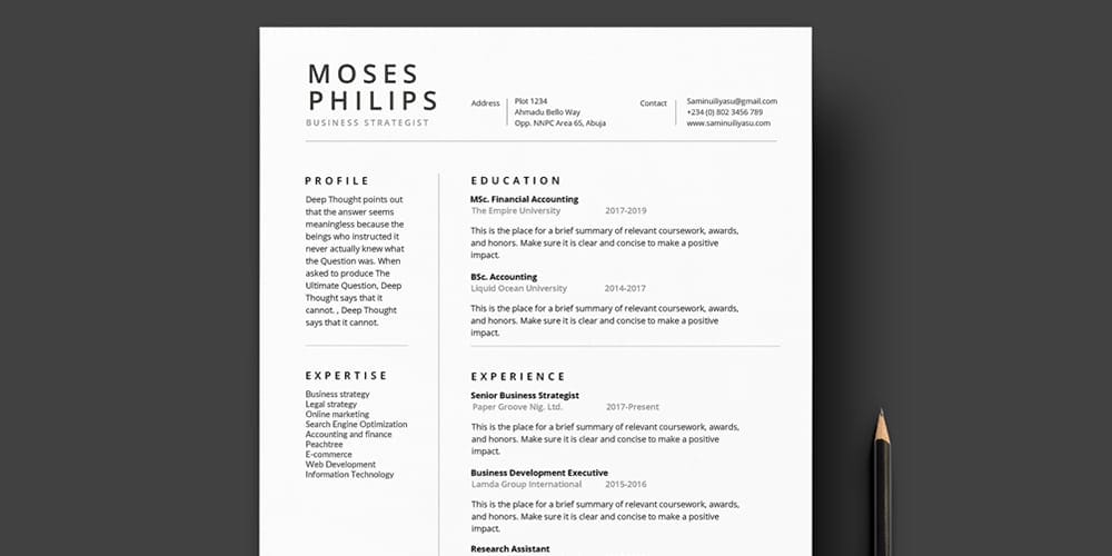 Ultimate Collection of Free Resume Templates » CSS Author