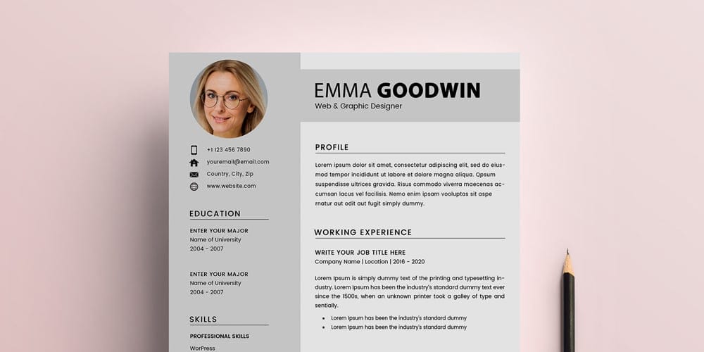 Resume Cover Letter PSD