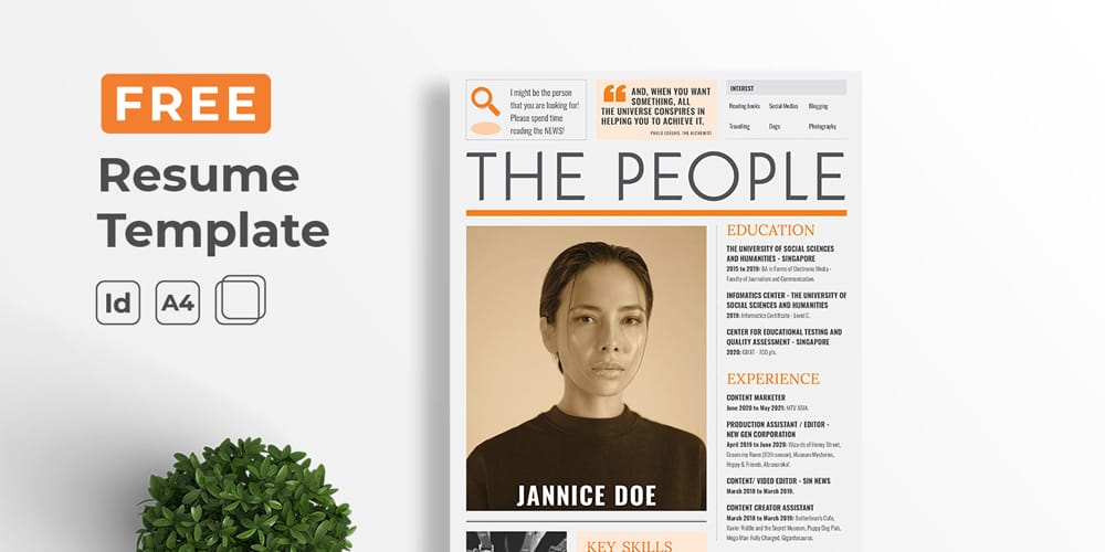 Resume Template Newspaper Cover