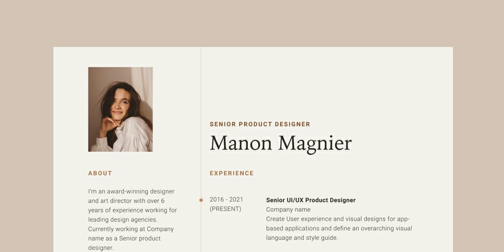 Resume Template for Figma