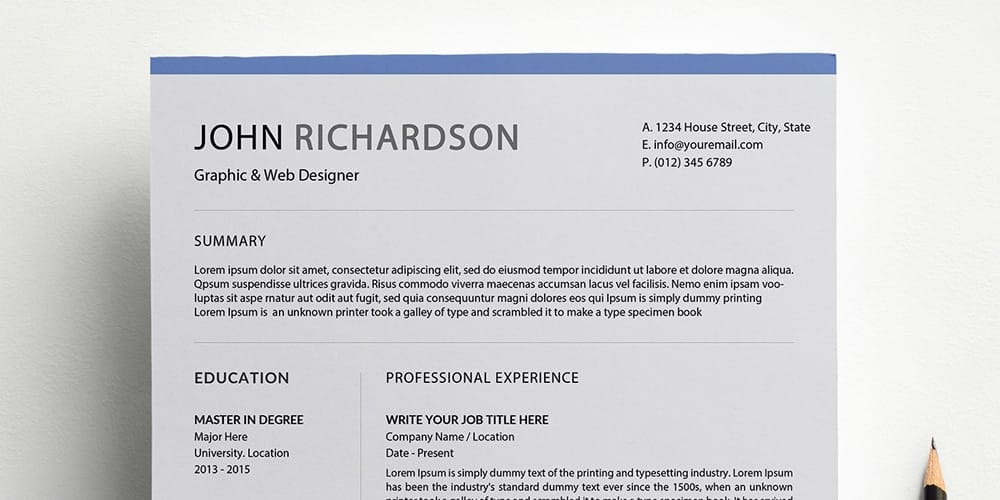 Simple CV Resume Template