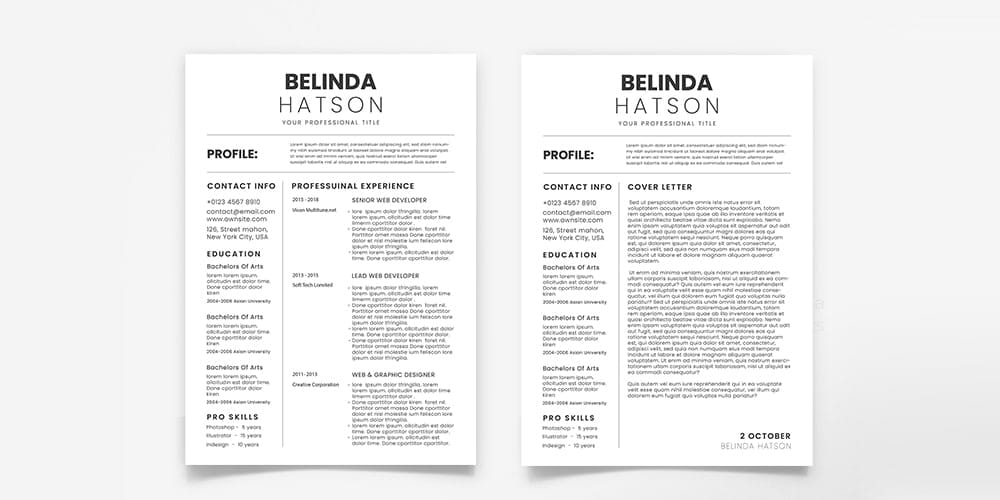 Simple CV and Cover Letter Templates