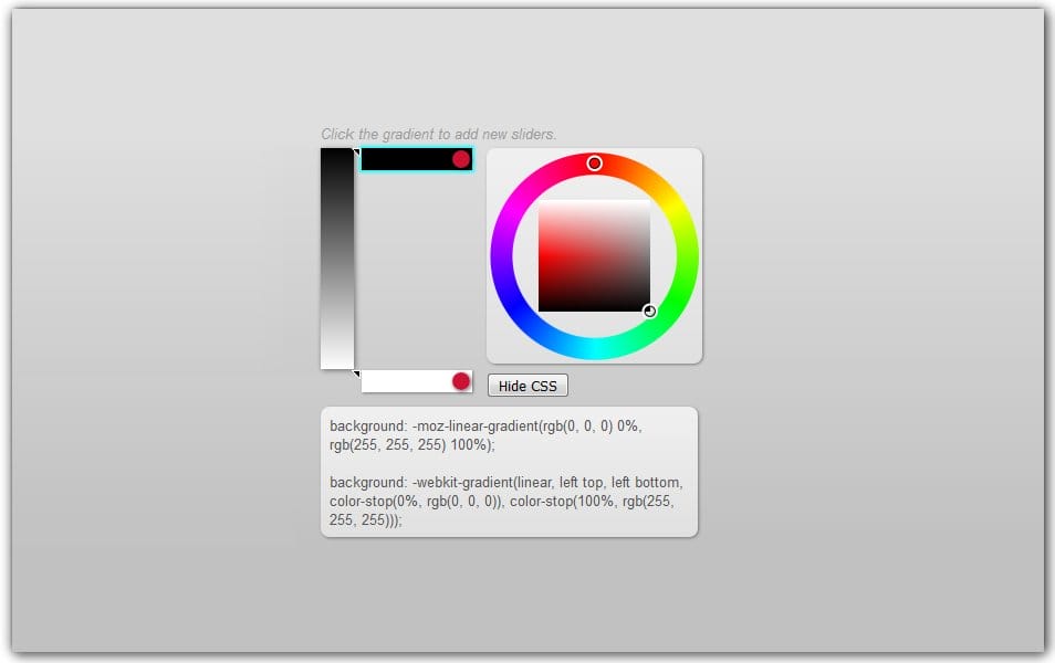 Simple Visual CSS Gradient Editor