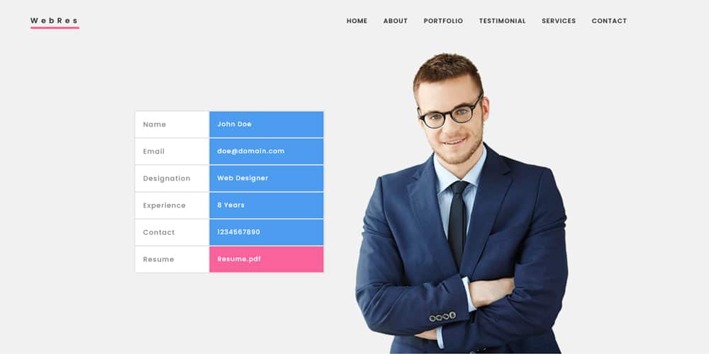 WebRes Personal Resume Template 