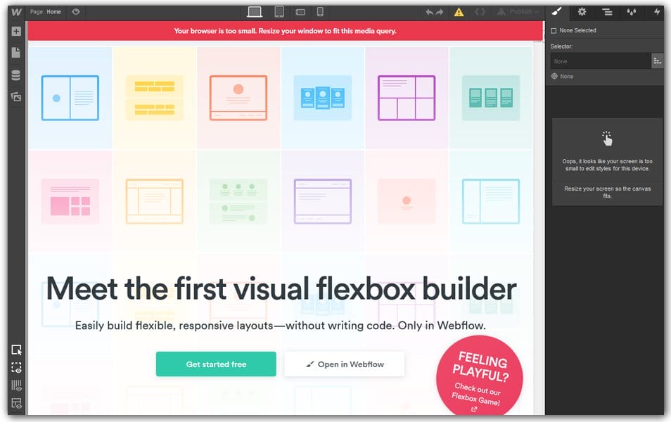 Webflow | Visual CSS flexbox builder
