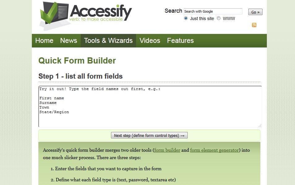 Accessible Form Builder