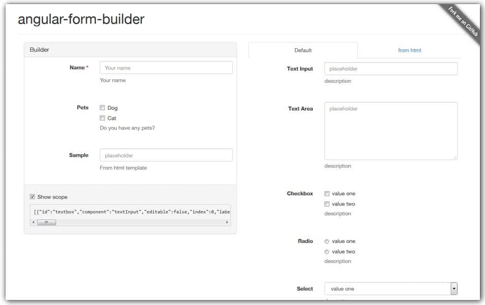 AngularJS Form Builder