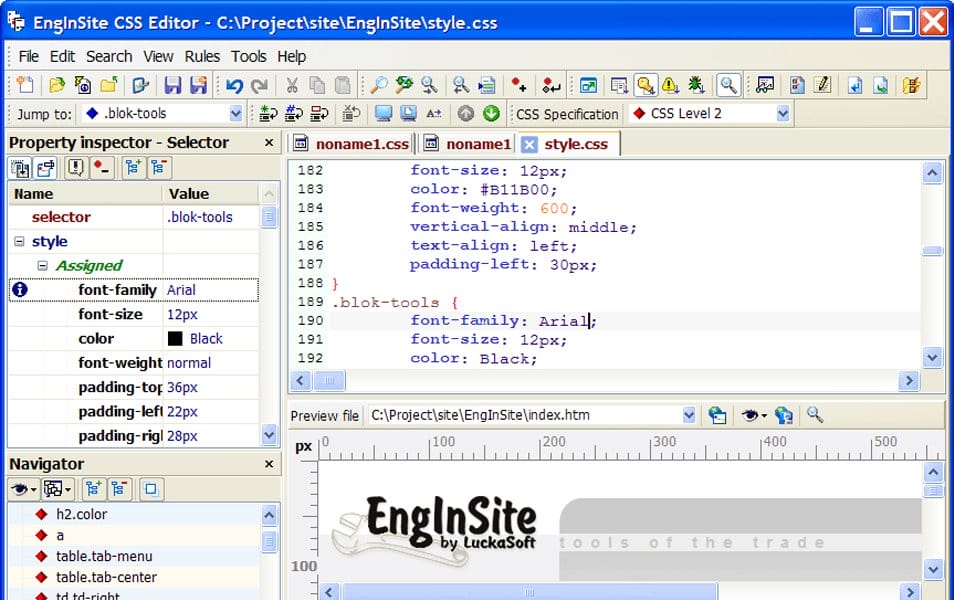 EngInSite CSS Editor