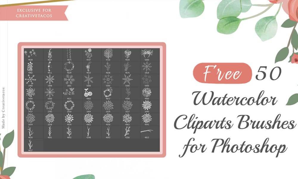 Free Watercolor Photoshop Brushes Set