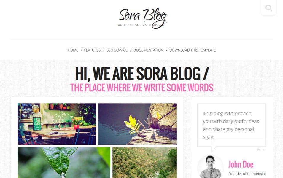 Sora Blog Responsive Blogger Template