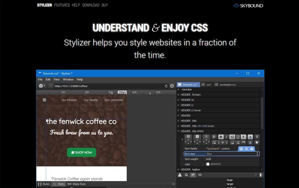 css stylizer change background