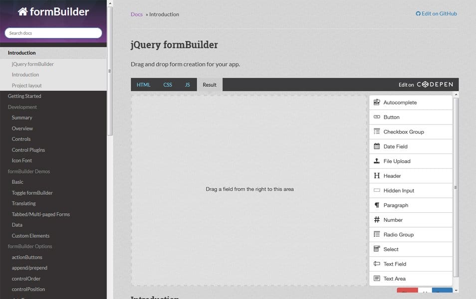 free web form builder with javascript