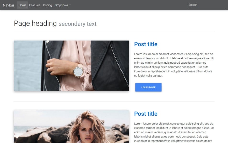 1 Columns Listing Template