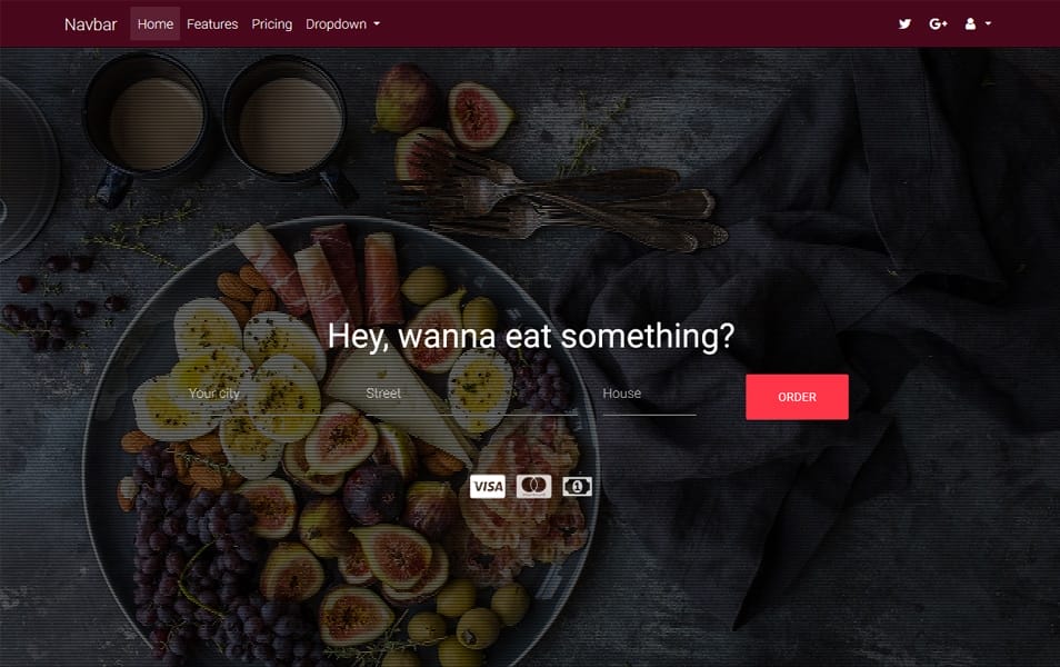 Bootstrap Food Order Homepage Template