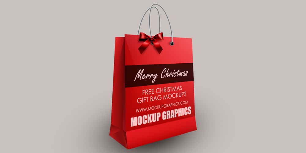 Christmas Gift Bag Mockup PSD