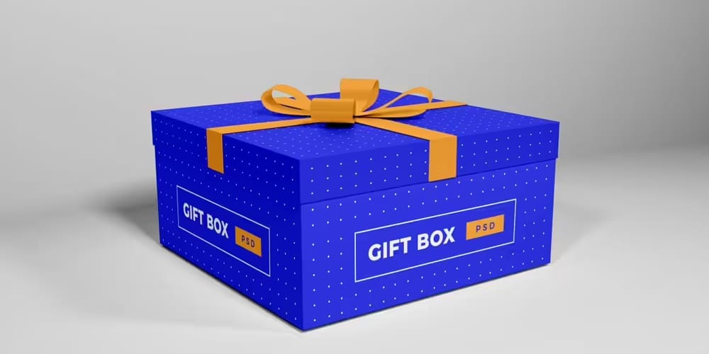 Christmas Gift Box Mockup Template