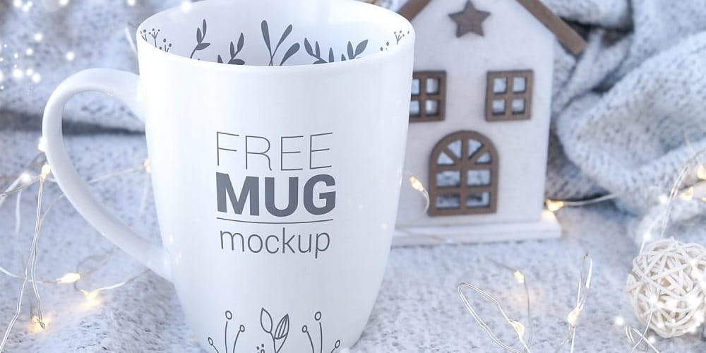 Christmas Mug Set Mockup