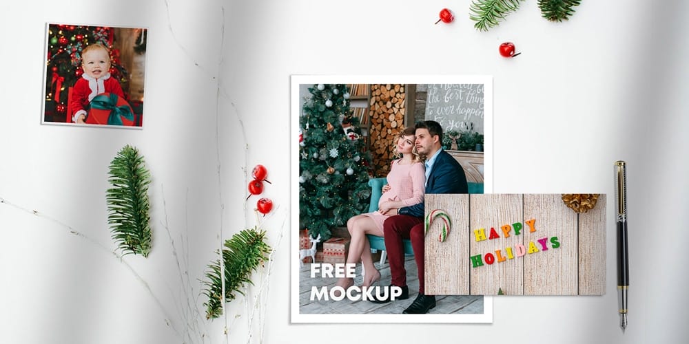 Christmas Papers and Cards Kit Mockup