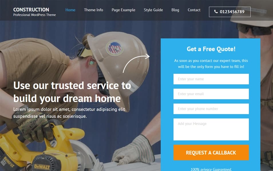 Construction Landing Page