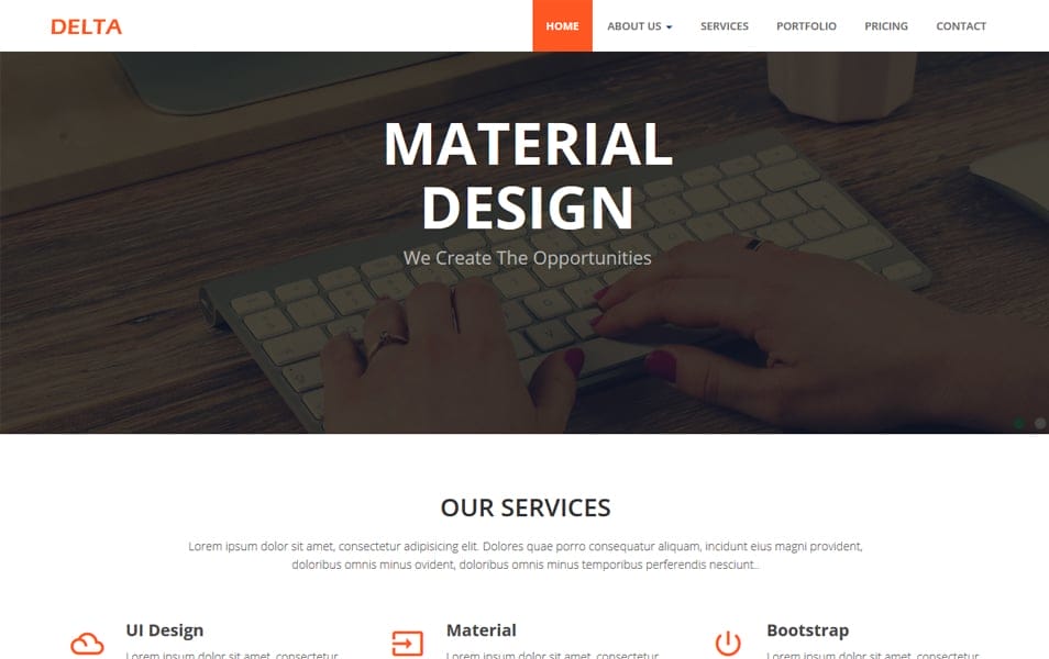 Delta Corporate Material Design Bootstrap HTML Template