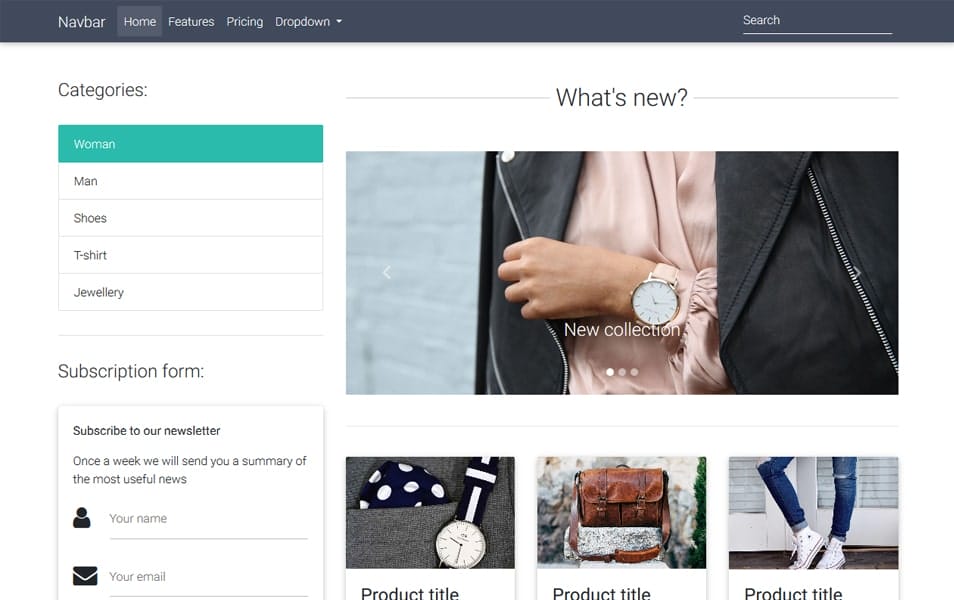 Ecommerce Homepage Template