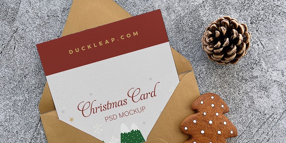 Free Christmas Card Mockup Template PSD
