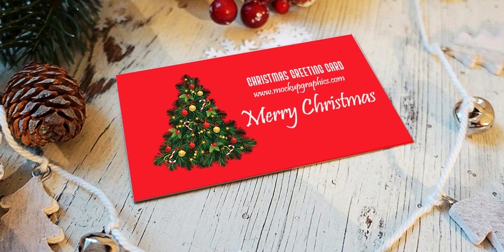 Free Christmas Greeting Card Mockup
