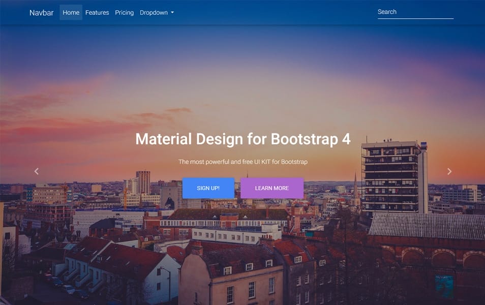 Full Page Image Carousel Template