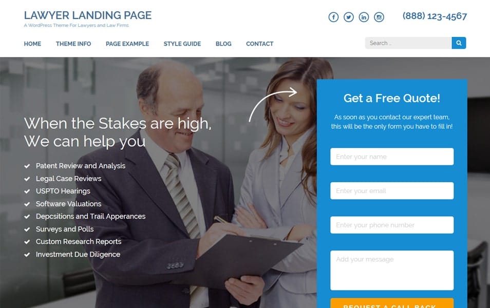 Lawyer Landing Page