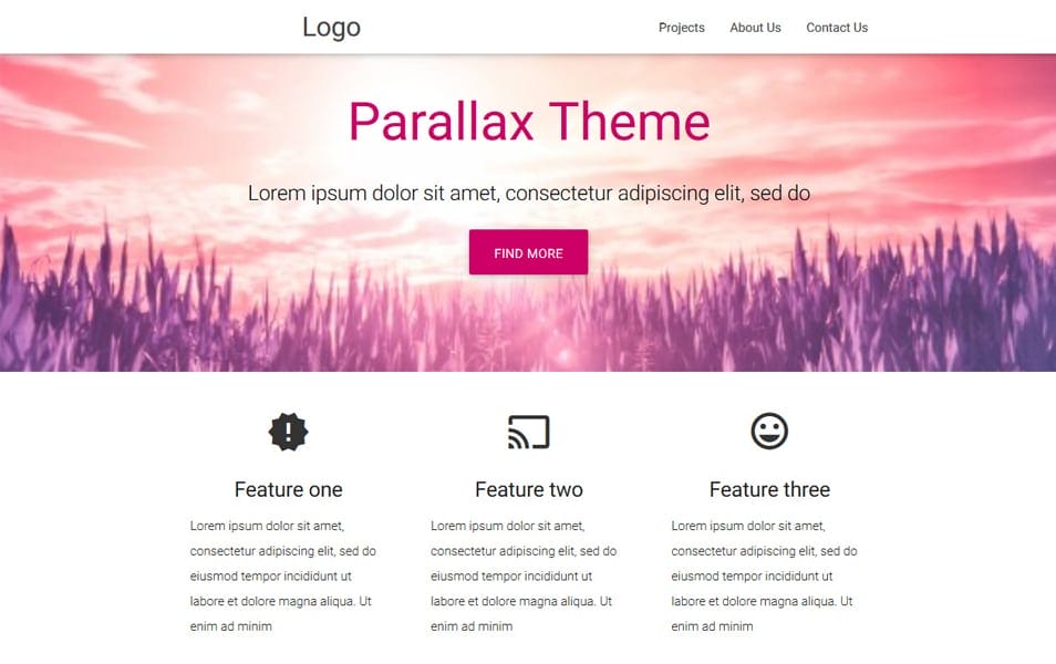Material Parallax Template
