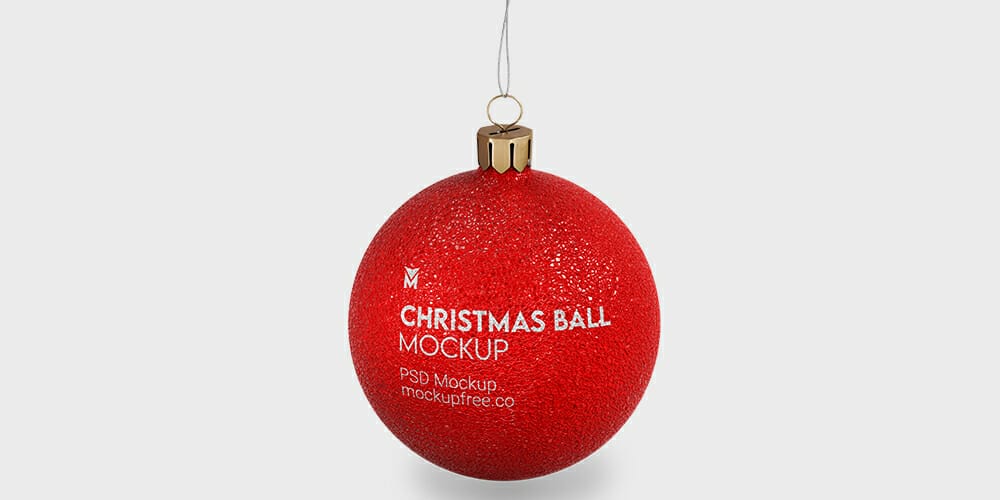 Realistic Christmas Ball Mockup