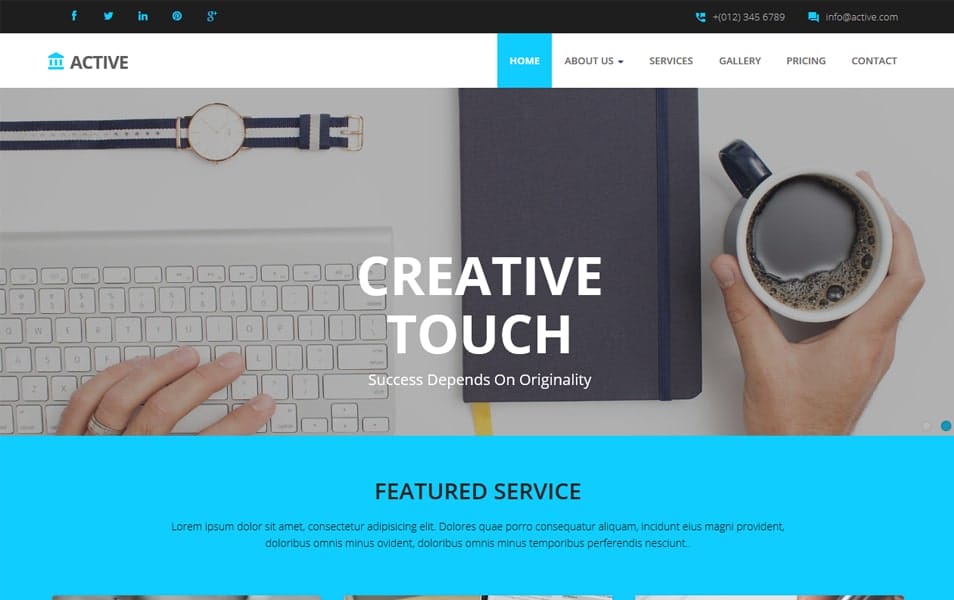 Active HTML Corporate Website Template