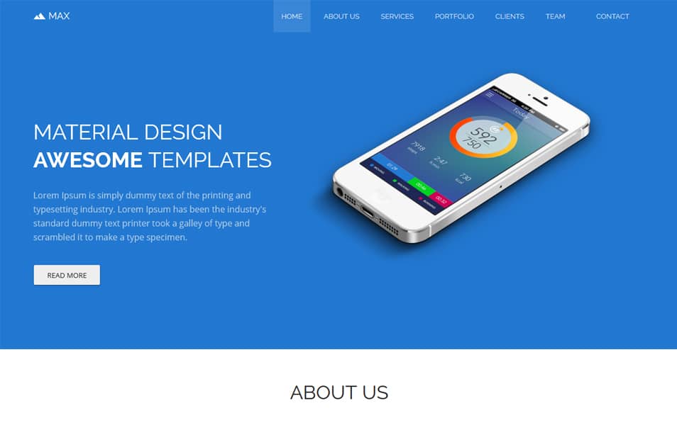 Max Bootstrap Free Material Design Template