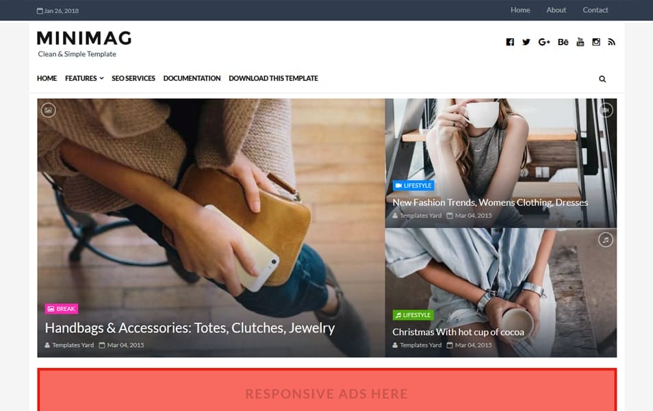 Minimag Responsive Blogger Template