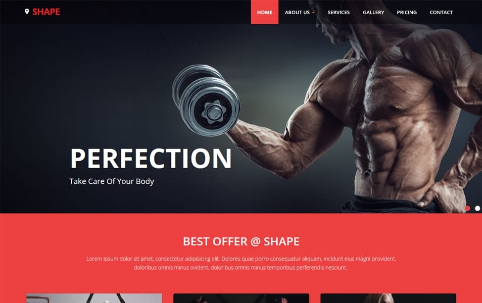 Shape Free Fitness Website Template