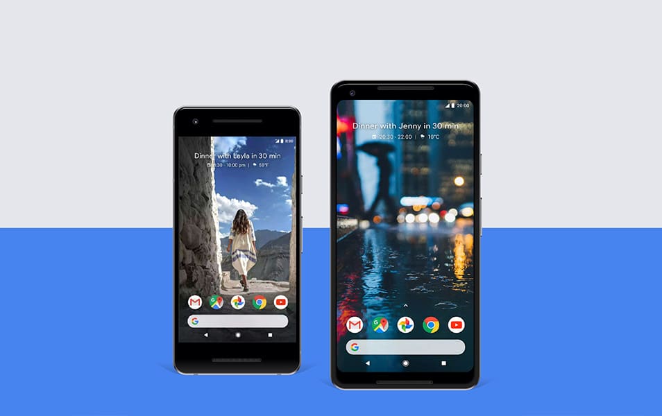 Free Google Pixel 2 & Pixel 2 XL Mockup