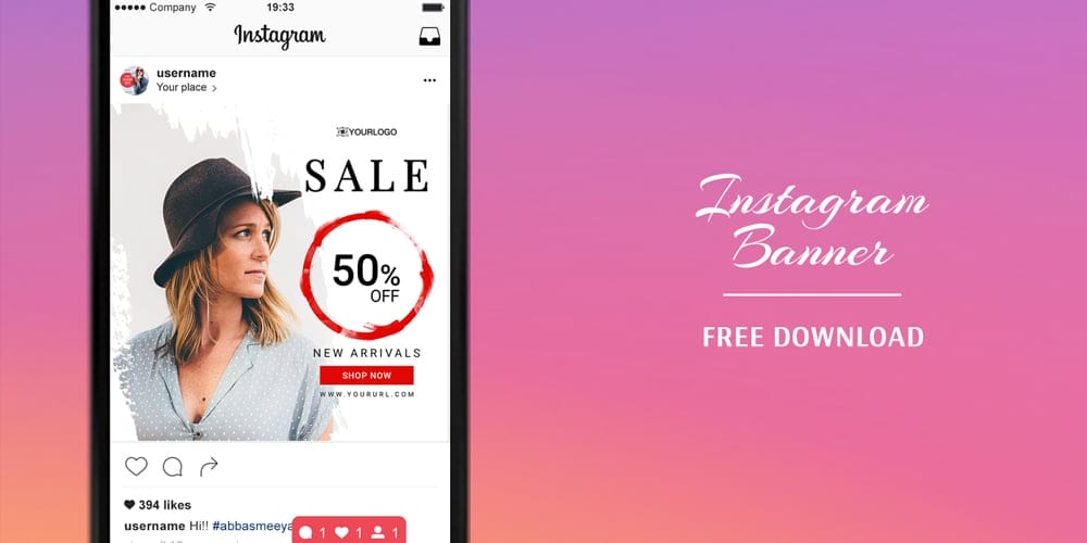Free Instagram Banners Templates PSD