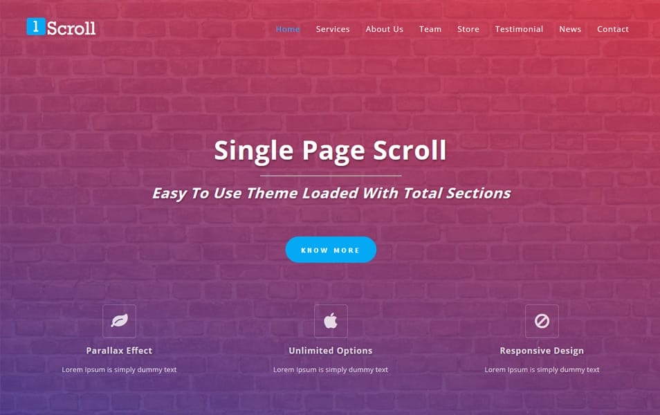 Single Page Scroll