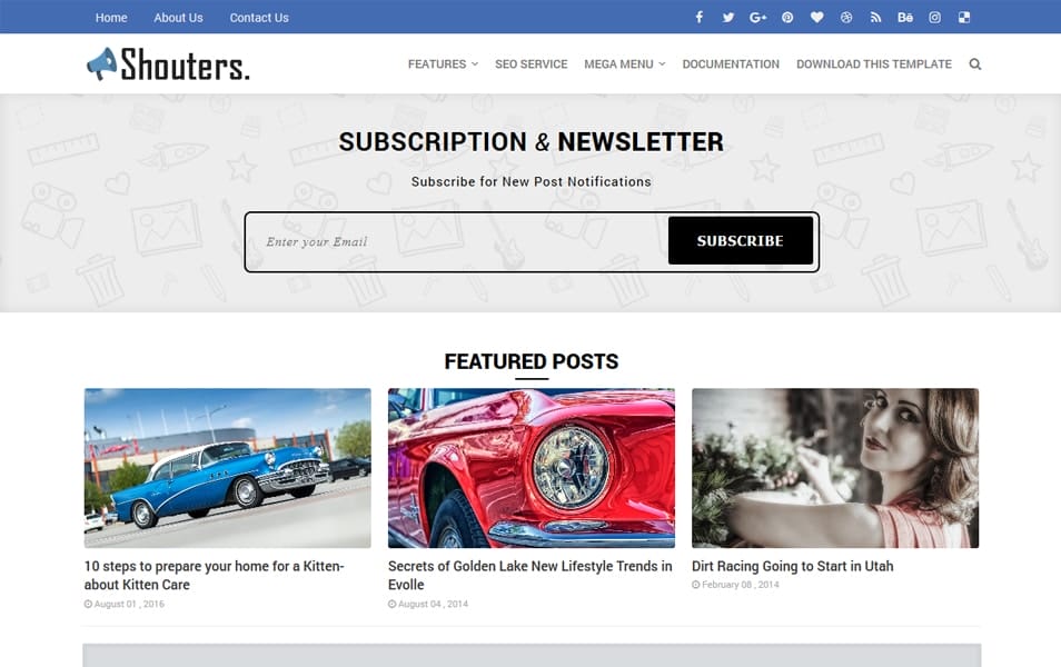 Shouters Responsive Blogger Template