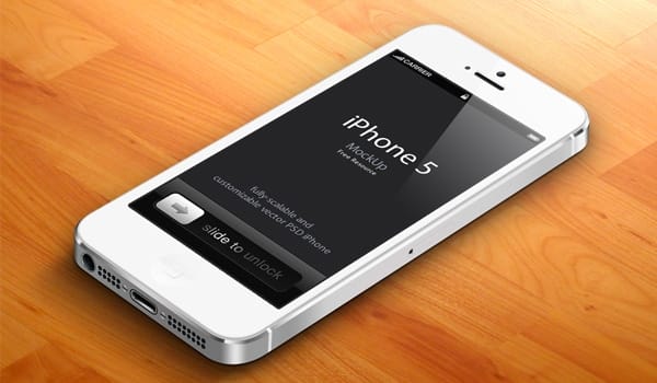 3D iPhone 5 PSD Vector Mockup
