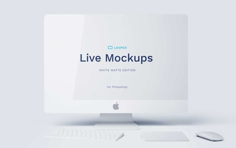 8 White Matte Apple Devices Mockups