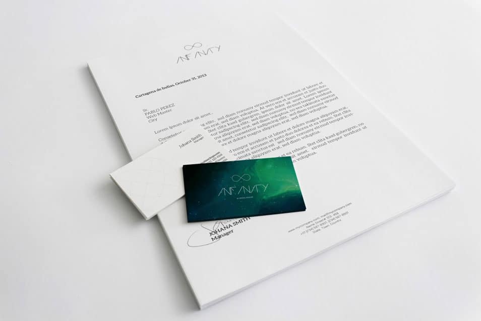 A4 Letterhead and Business Cards Mockup