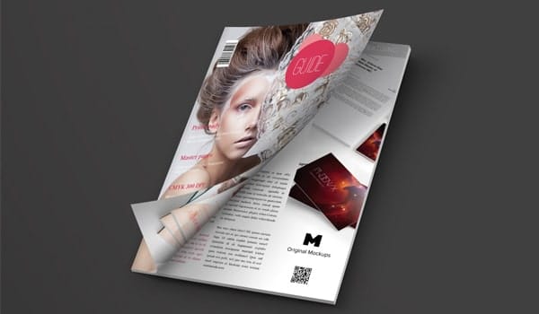 A4 Magazine Mockup Cover Opening