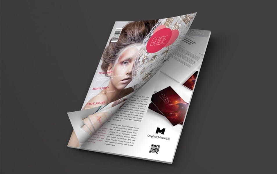 A4 Magazine Mockup Cover Opening