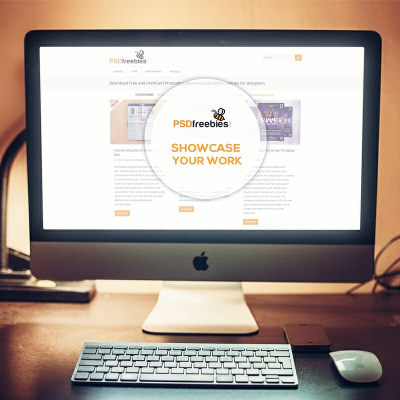 Apple iMac Desktop Mockup Free PSD