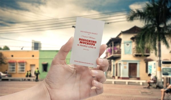 Business Card Hand Mockup