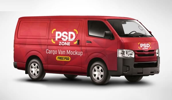 Cargo Van Mockup Free PSD