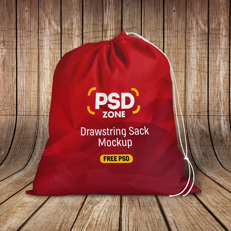 Drawstring Sack Mockup Free PSD