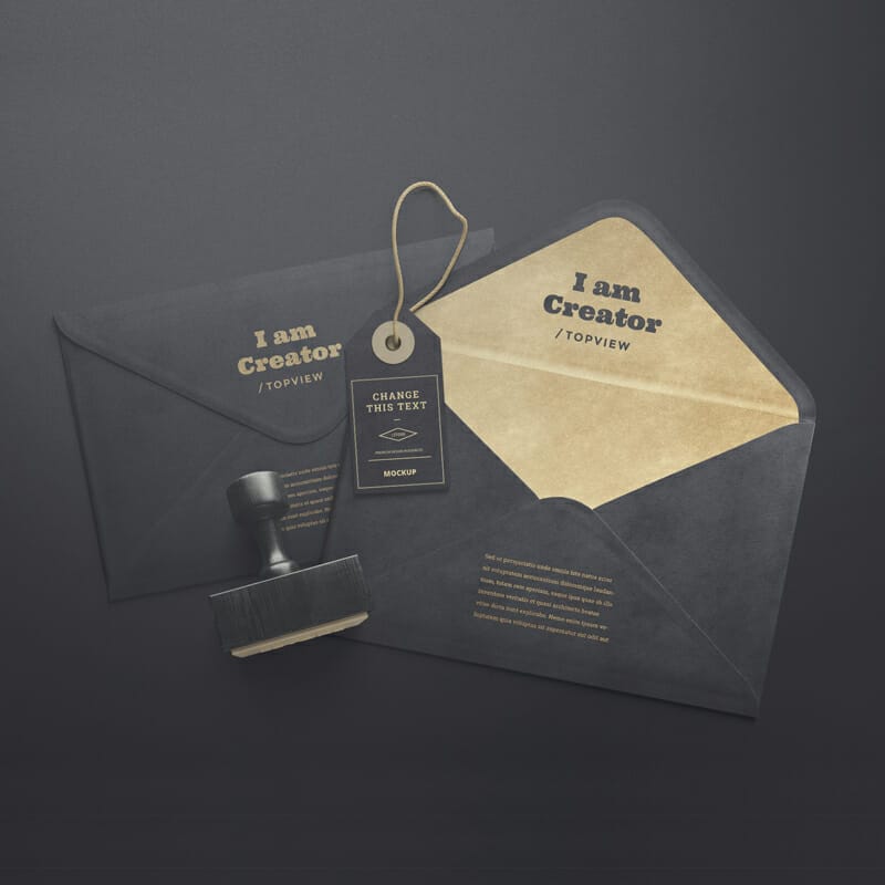 Envelopes and Tag Mockups