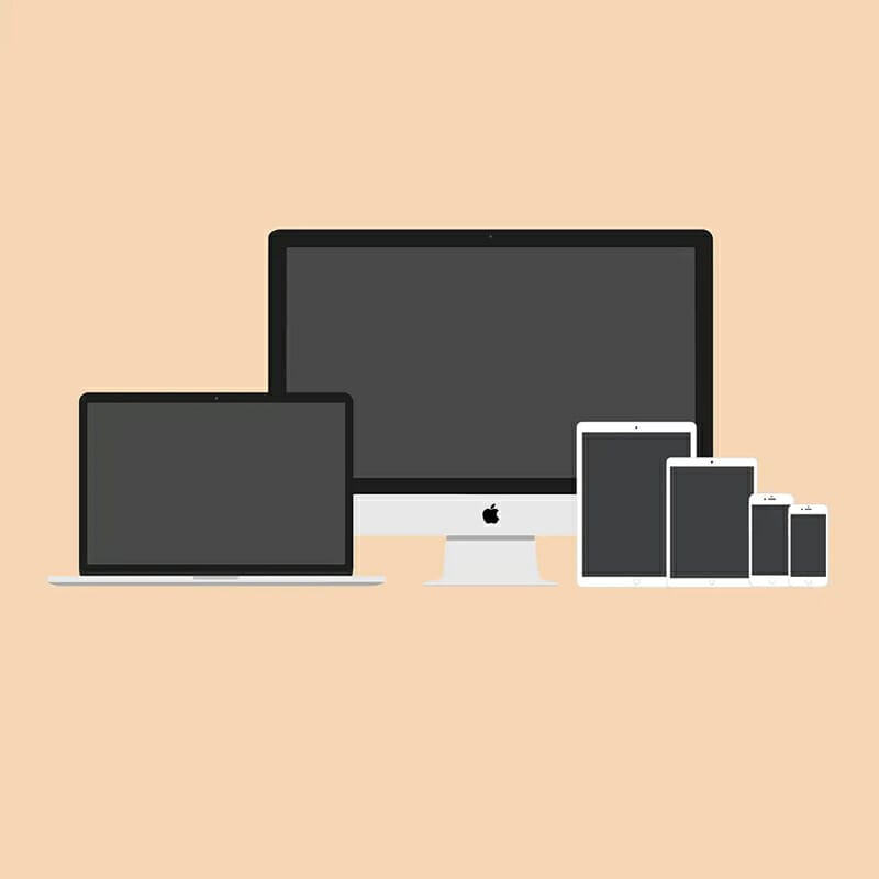 Flat 2D Apple Devices Mockup Pack